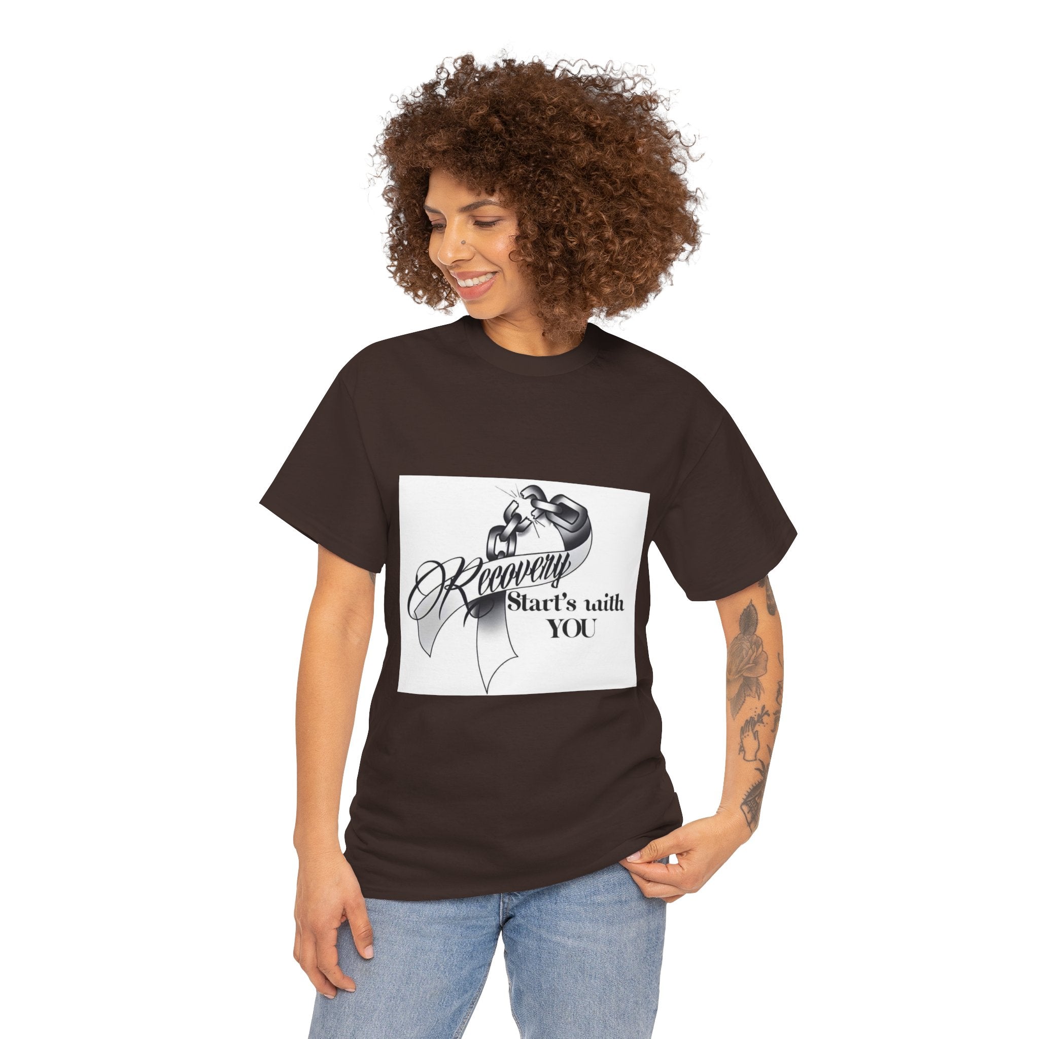 Recovery Starts With You Tee — Rose & Ribbon Awareness T‑Shirt