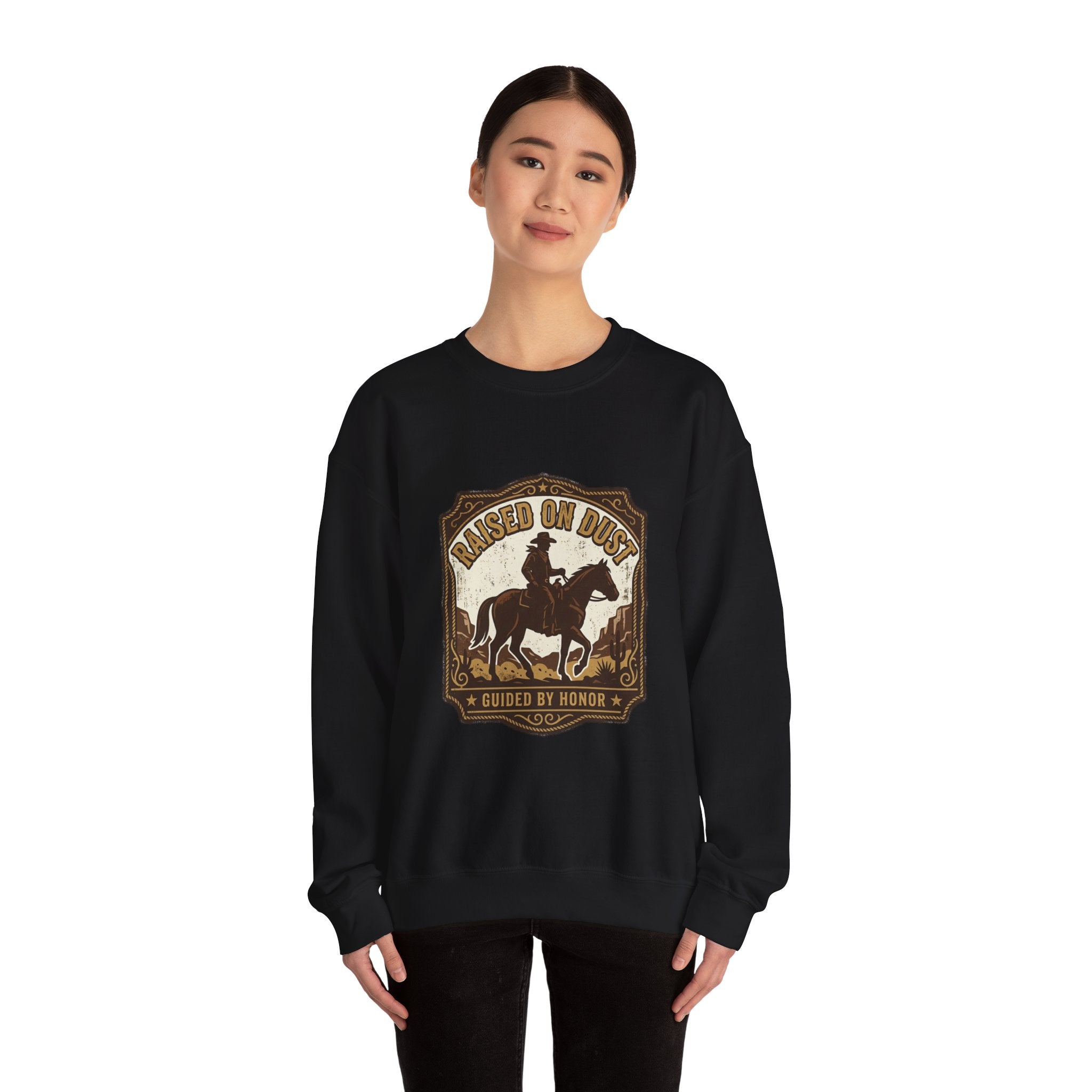Raised on Dust Crewneck Sweatshirt | Western Americana Vintage rodeo, frontier