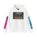 Female Owned Business Hoodie — Bold 'Bitch Please' Graffiti Back & Color-Block Sleeve Streetwear