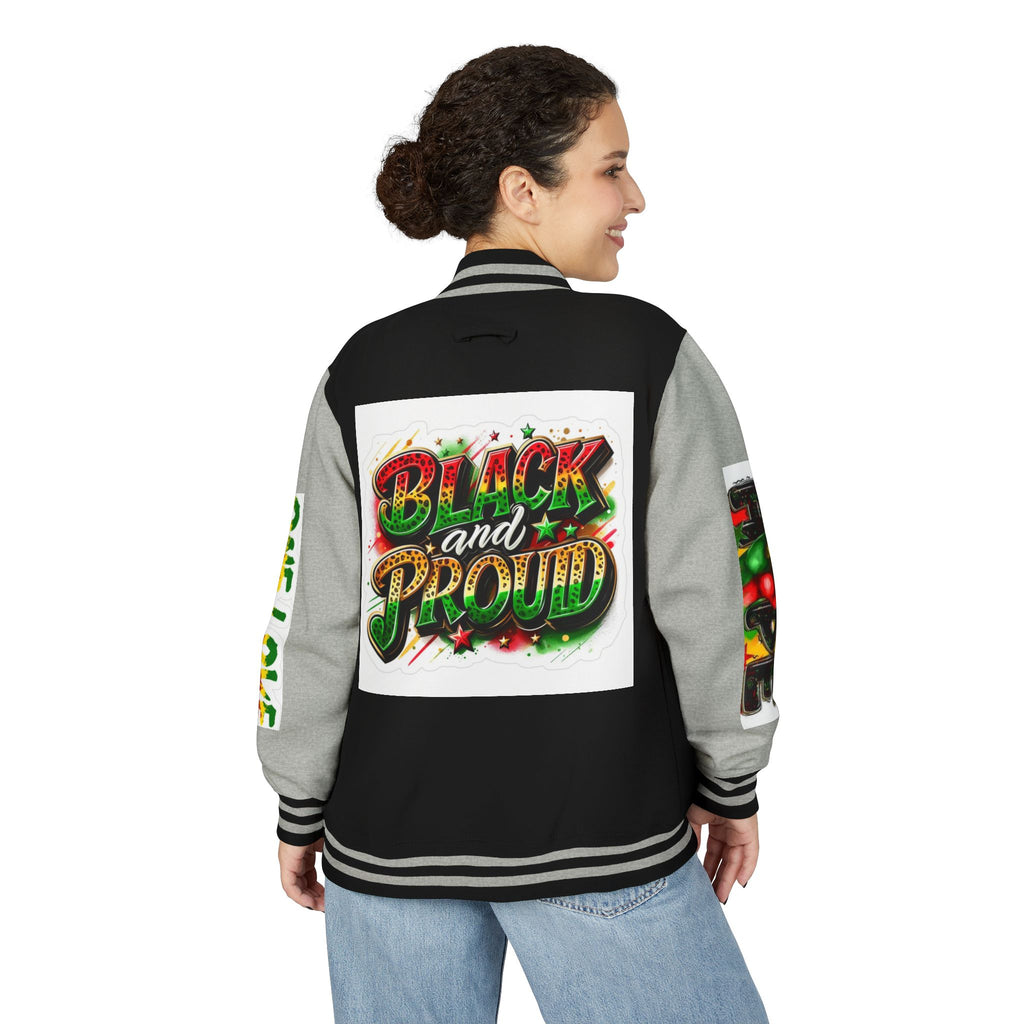 Black and Proud Letterman Jacket - 'One Love' Rasta Varsity Jacket