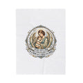 Mom with Child Wings Velveteen Plush Blanket | Mother's Day Minimal Typographic