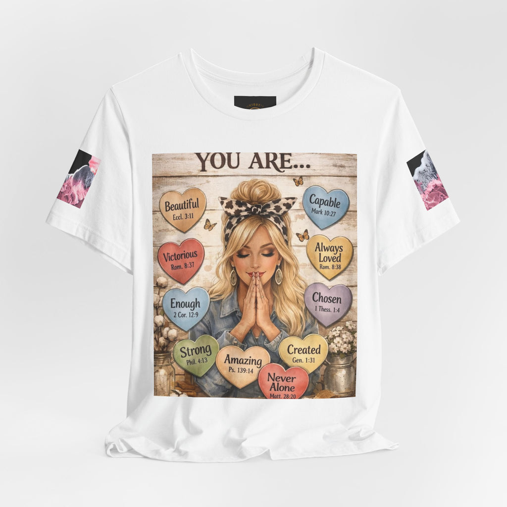 Faith-Based Graphic Tee — "You Are..." Inspirational Scripture Design