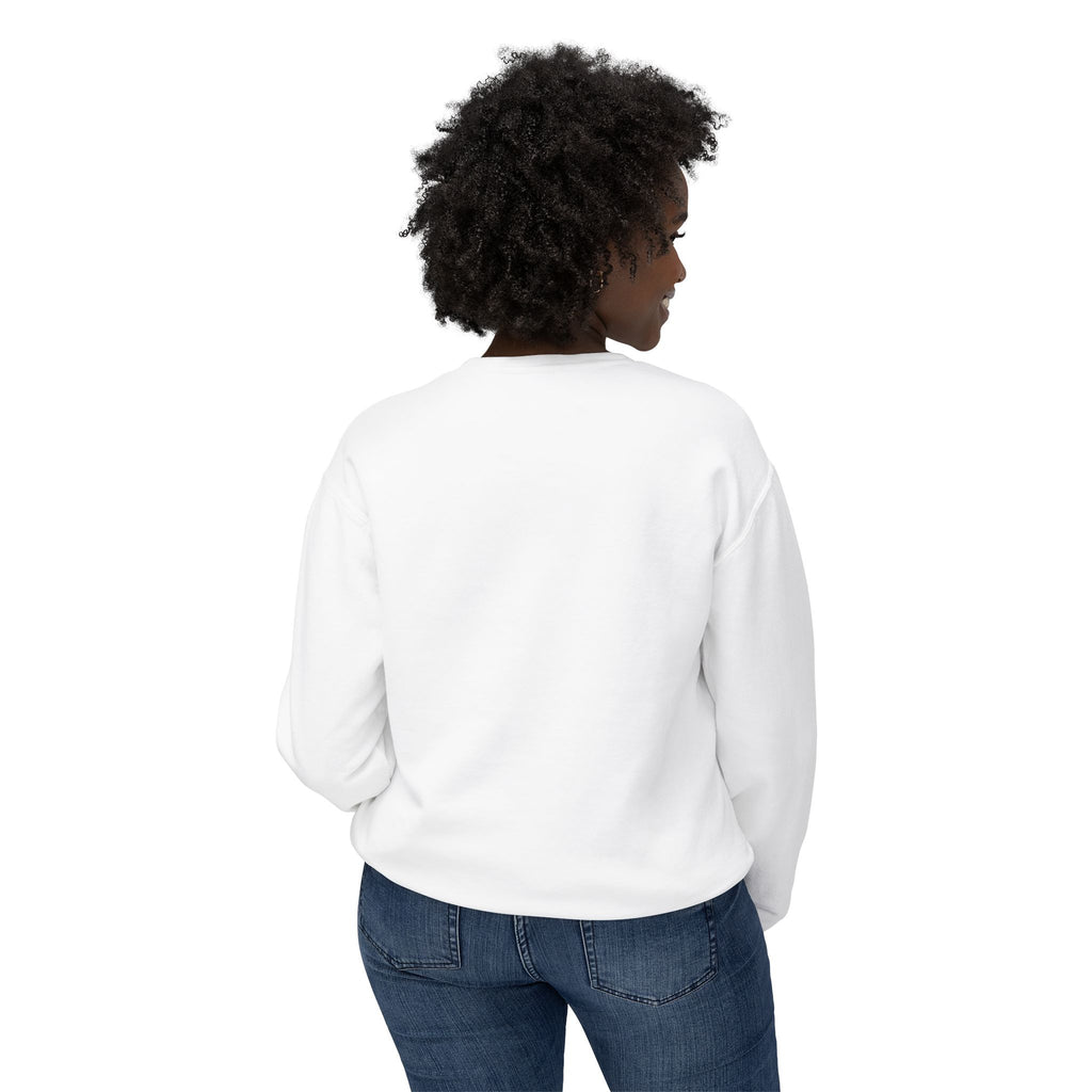 Crewneck Sweatshirt — Black-Masked Photo with Quote “I need Women is worth more than 1000 faces”