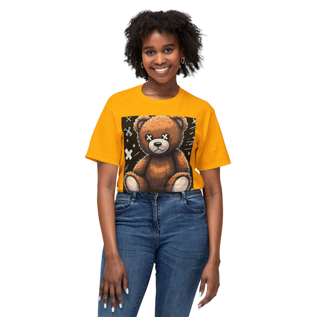 T-Shirt — Vintage Injured Teddy Bear "I Never Look Back, I Have Back Pain" Graphic