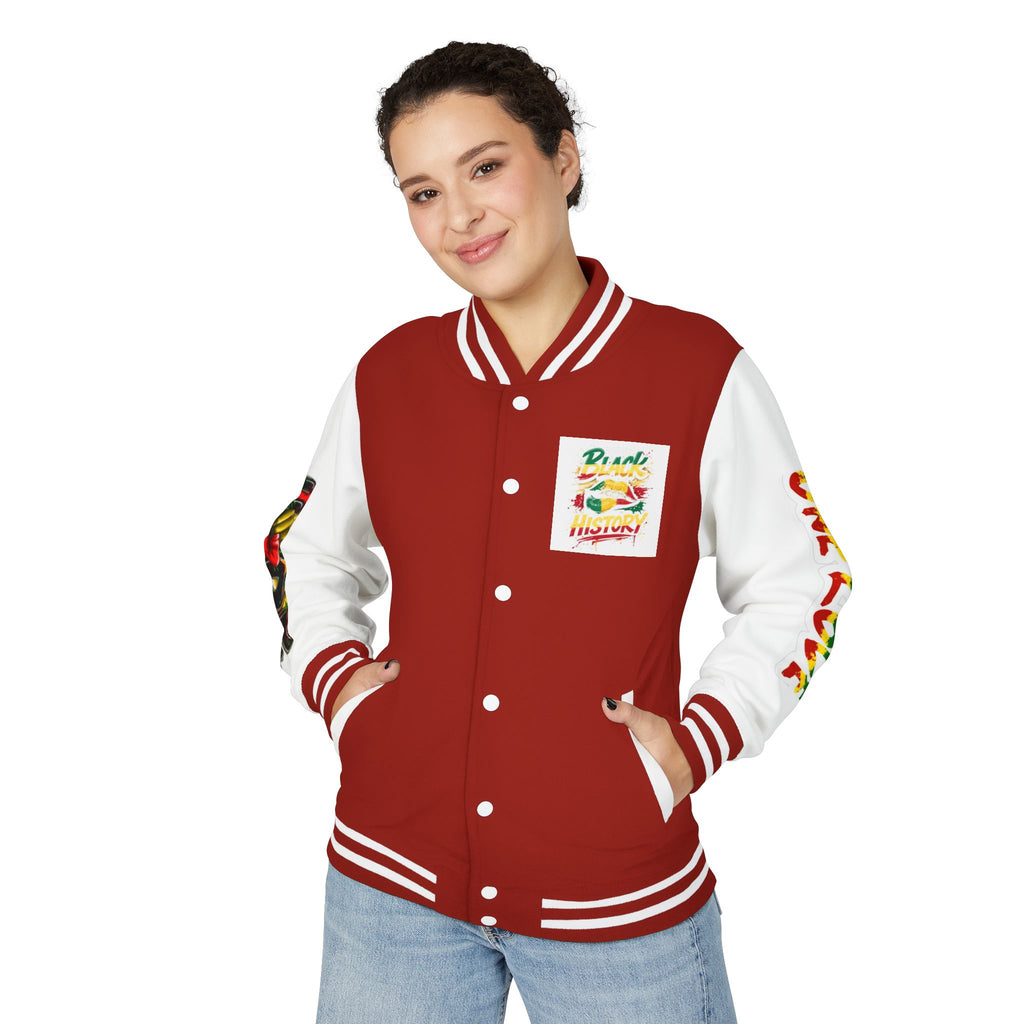 Black and Proud Letterman Jacket - 'One Love' Rasta Varsity Jacket
