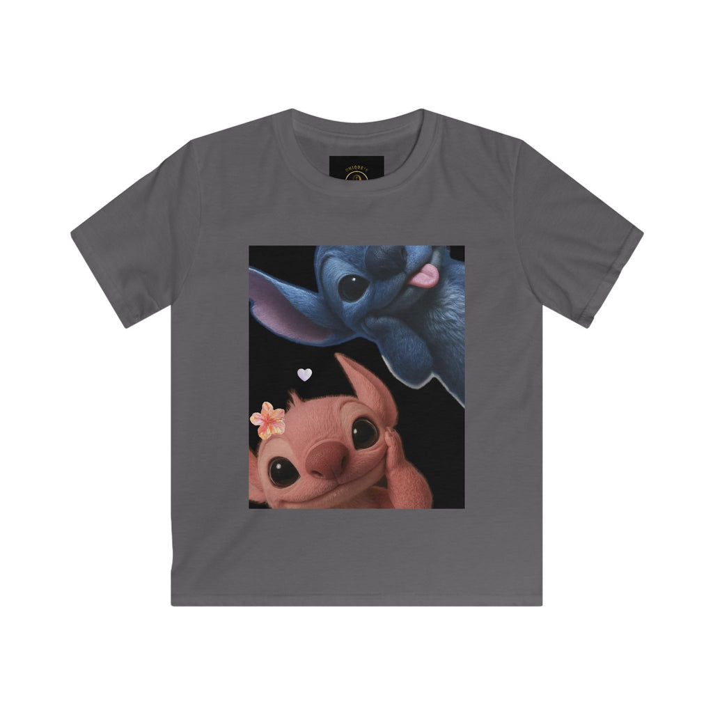 Cute Alien Friends Kids T-Shirt — Adorable Stitch & Angel Print