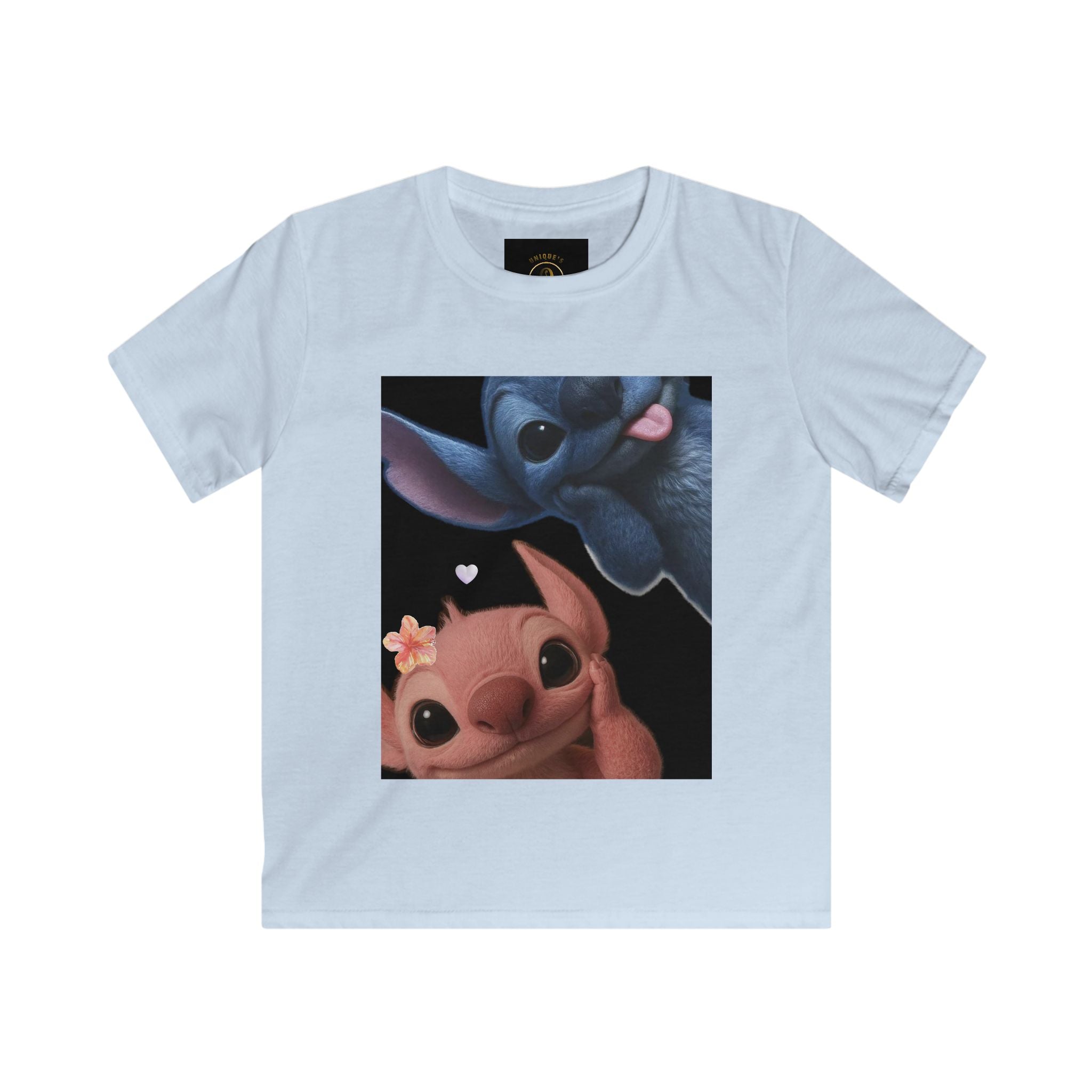 Cute Alien Friends Kids T-Shirt — Adorable Stitch & Angel Print