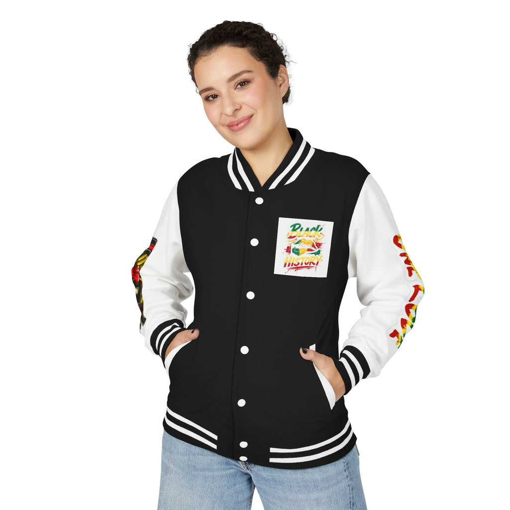 Black and Proud Letterman Jacket - 'One Love' Rasta Varsity Jacket