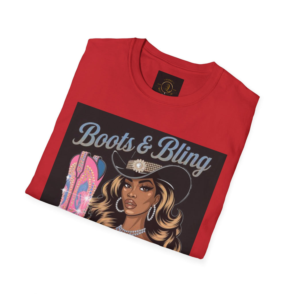 Cowgirl Graphic T-Shirt — "Boots & Bling / It’s a Cowboy Thing" Western Style Tee