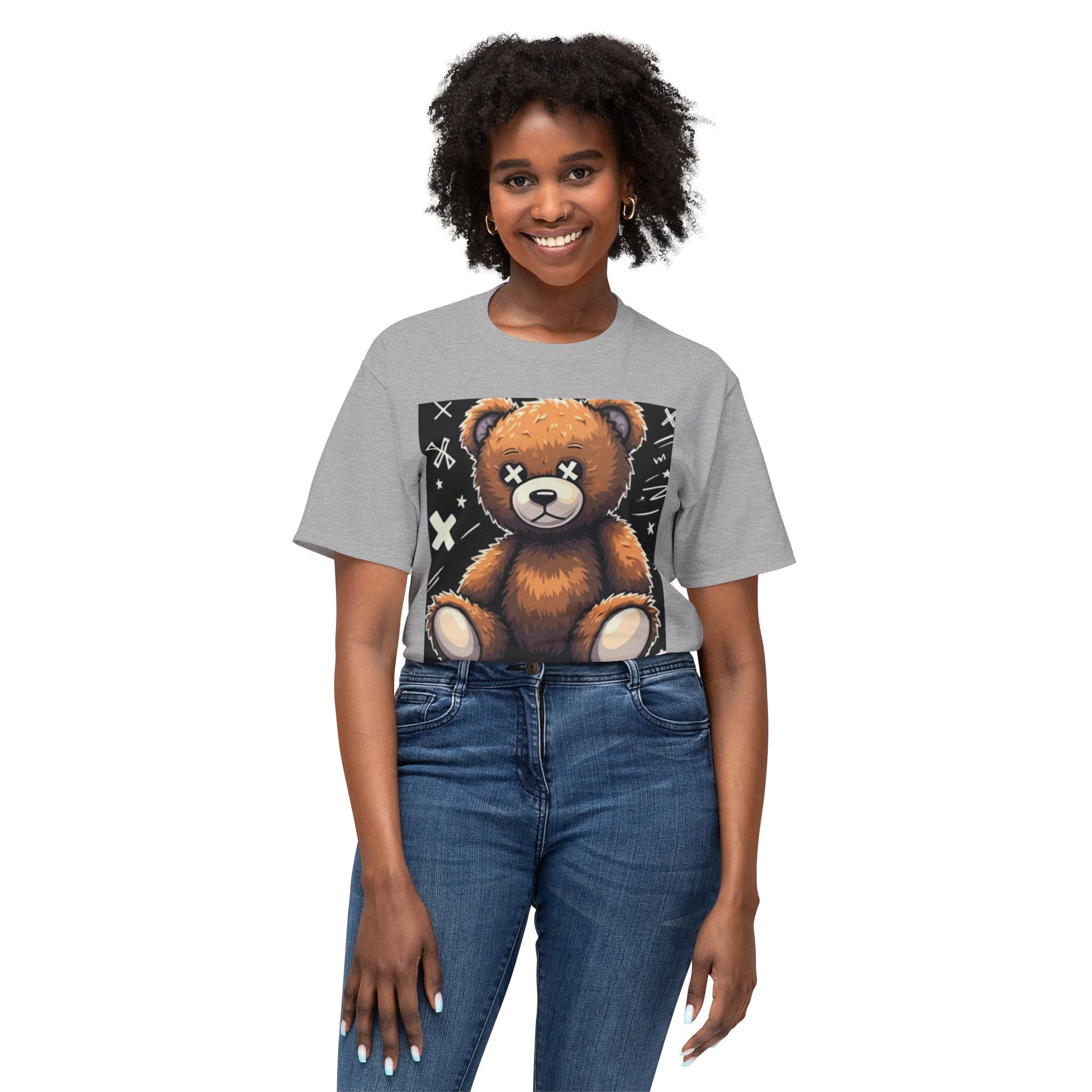 T-Shirt — Vintage Injured Teddy Bear "I Never Look Back, I Have Back Pain" Graphic