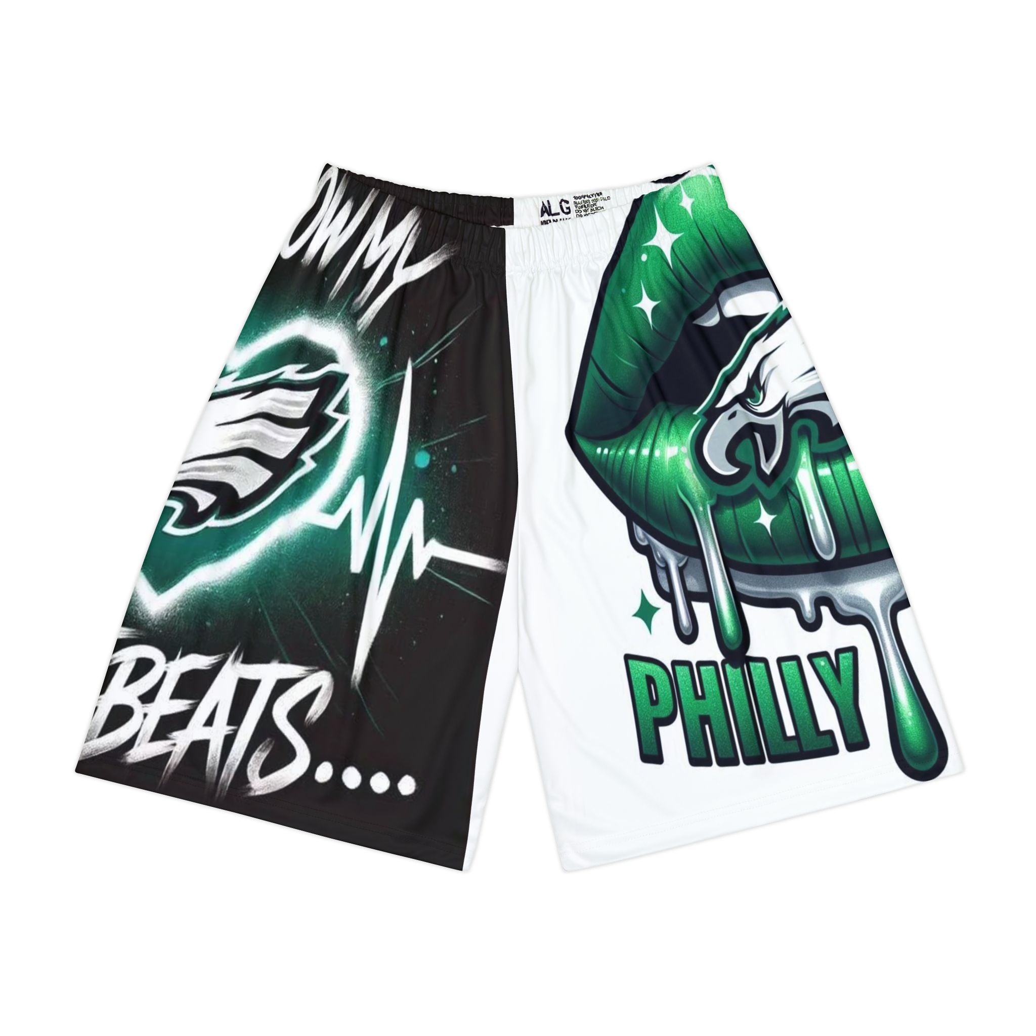 Philly Eagles Graphic Sports Shorts — Green Drip Football Fan Shorts
