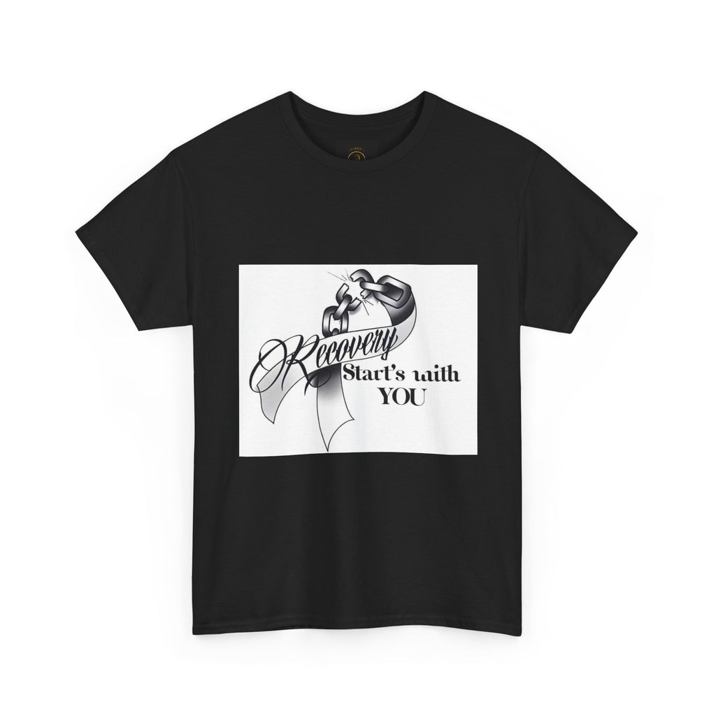 Recovery Starts With You Tee — Rose & Ribbon Awareness T‑Shirt