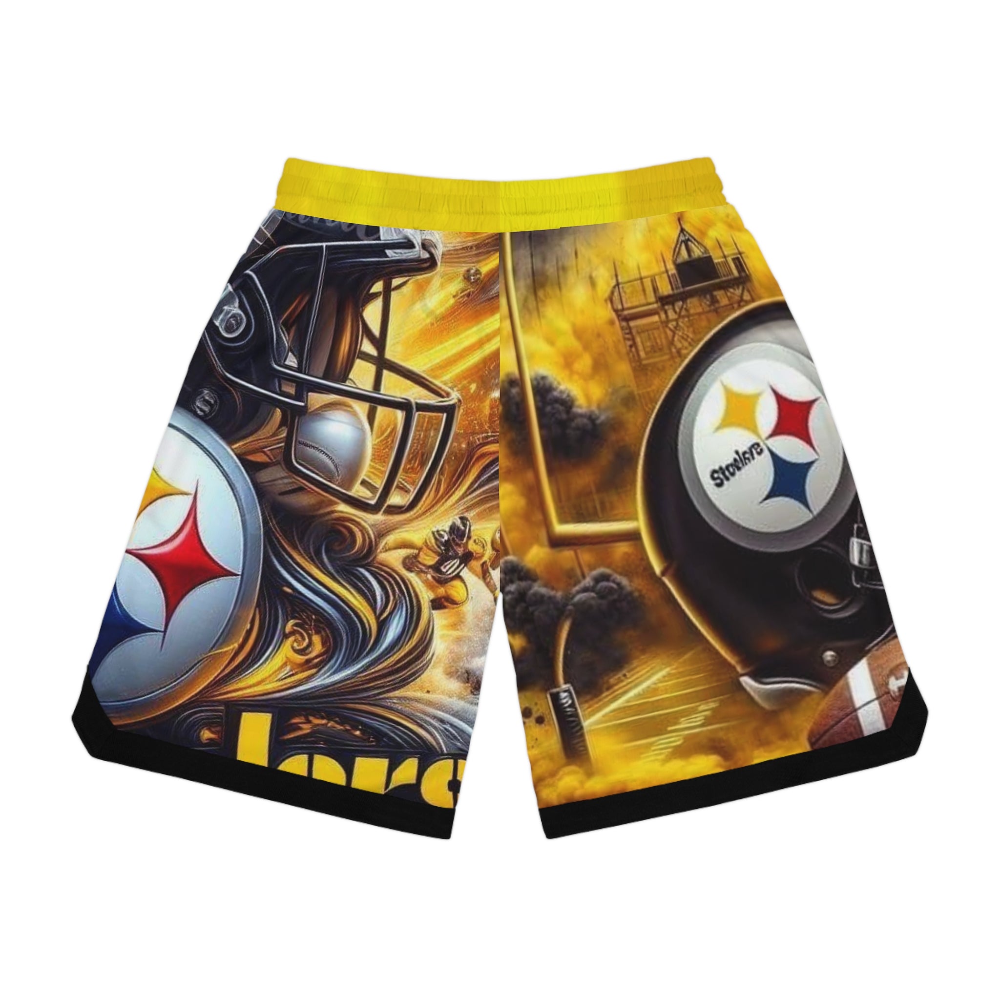 Pittsburgh Steelers Graphic Basketball Shorts — All-Over Print