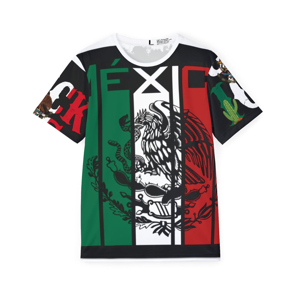 Mexico Flag Men's Sports Jersey - Mexican Eagle Tricolor All-Over Print