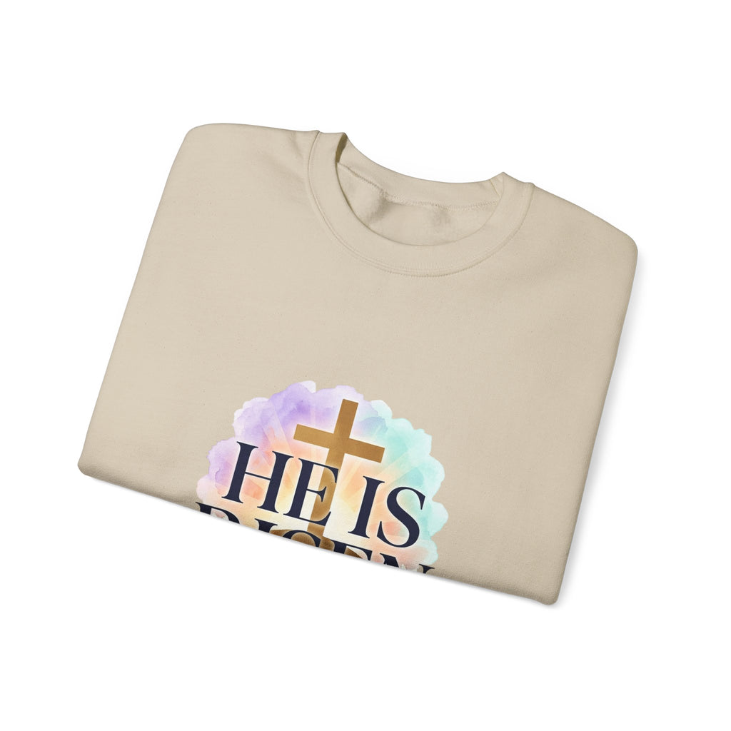 He Is Risen Sweatshirt | Christian Easter Resurrection Pastel Scripture