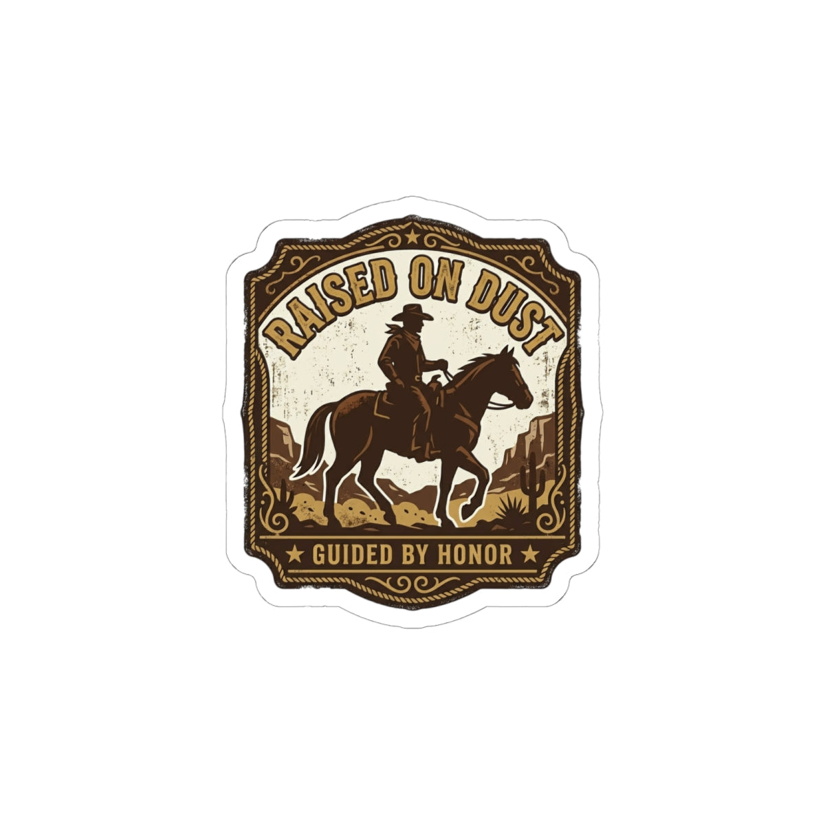 Raised on Dust Sticker | Western cowboy, Americana vintage rodeo