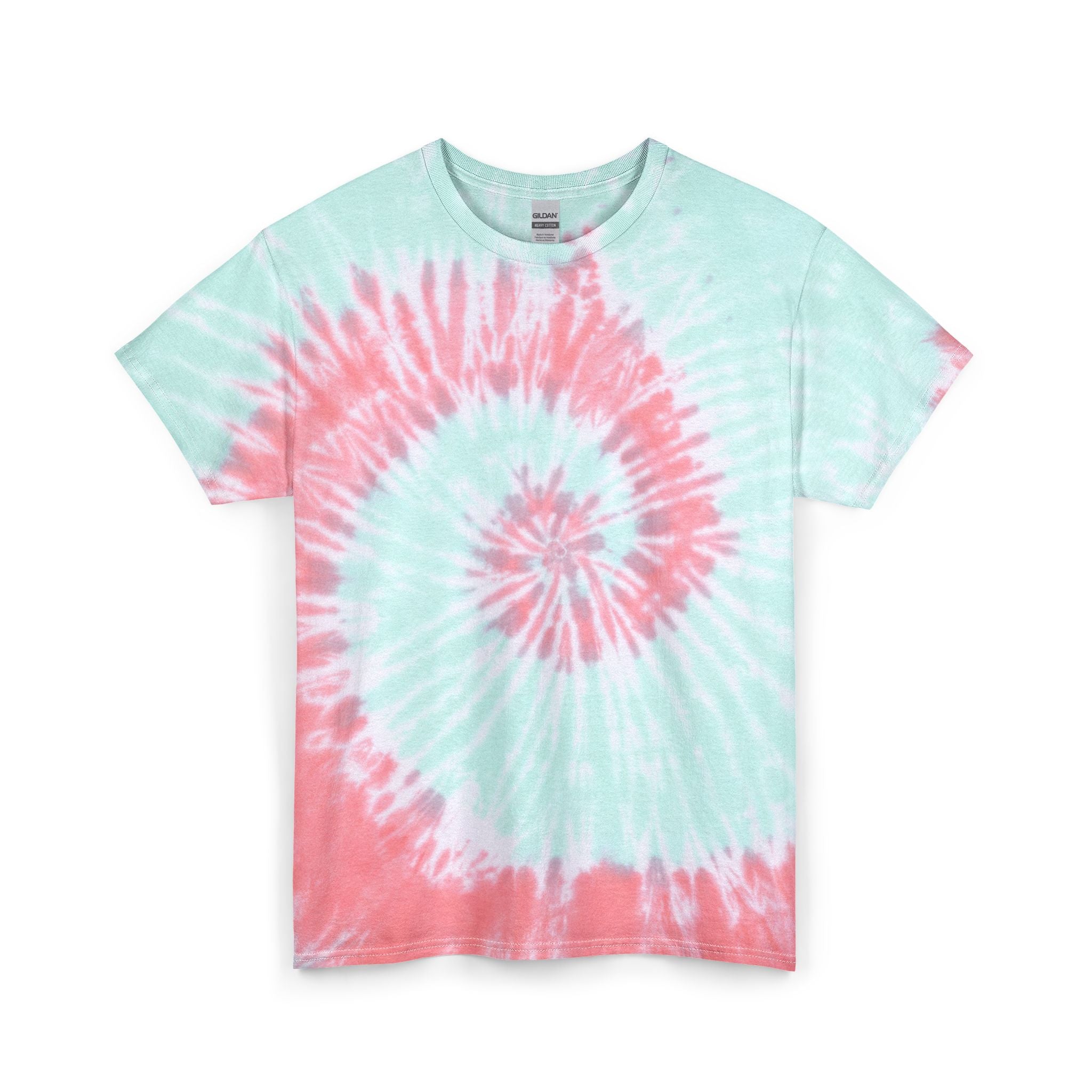 Tie Dye Tee — Blue Spiral Skull "We Do Recover" Back Graphic