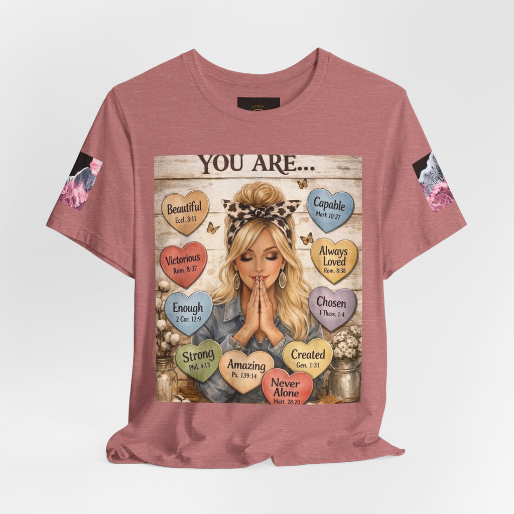 Faith-Based Graphic Tee — "You Are..." Inspirational Scripture Design