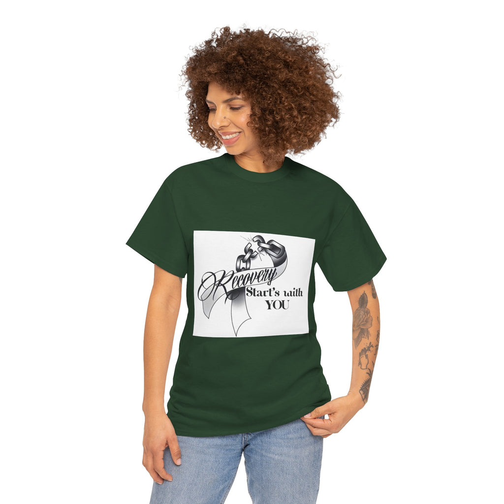 Recovery Starts With You Tee — Rose & Ribbon Awareness T‑Shirt