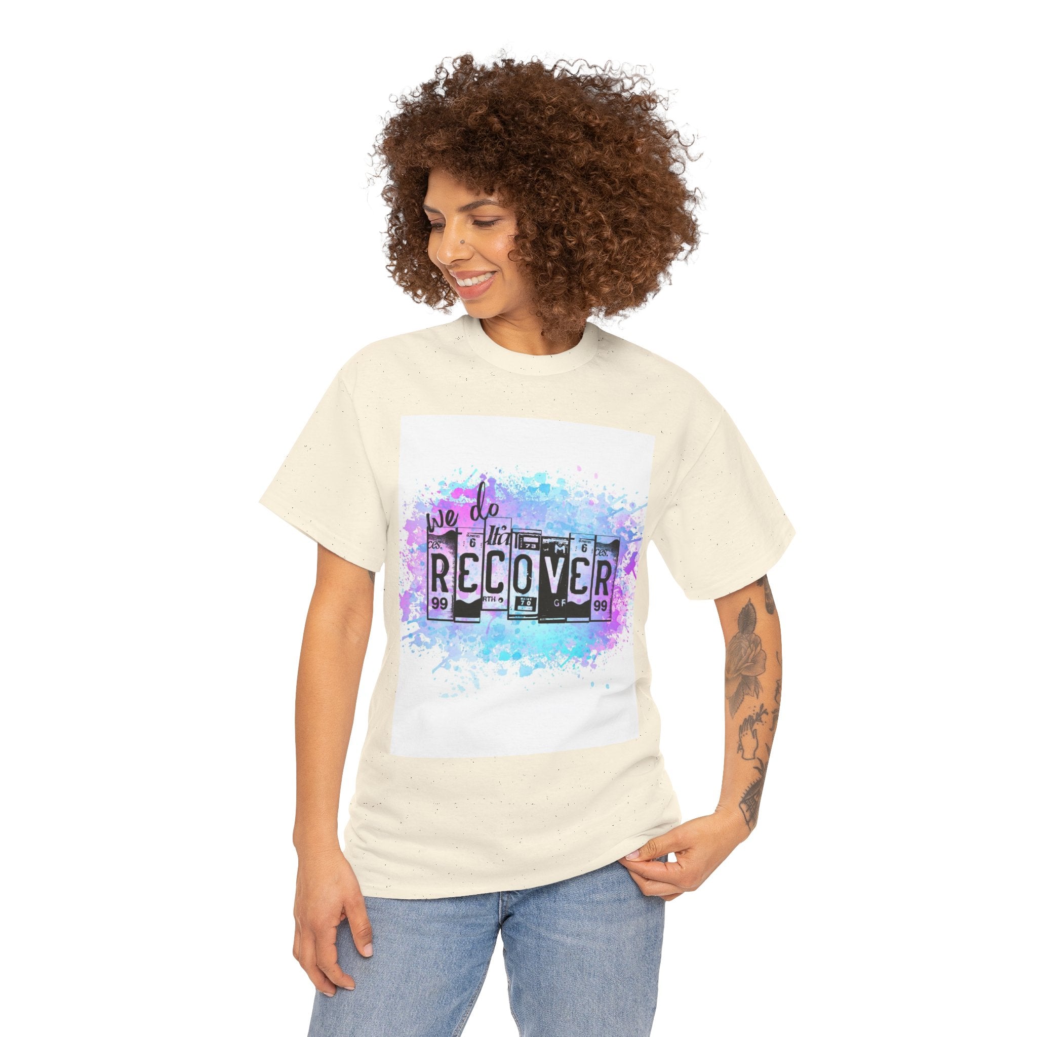 Overdose Awareness T-Shirt — 'We Do Recover' Purple Ribbon Recovery Tee