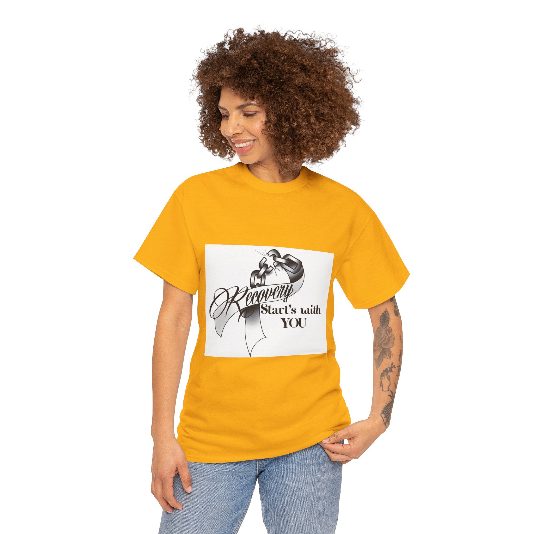 Recovery Starts With You Tee — Rose & Ribbon Awareness T‑Shirt