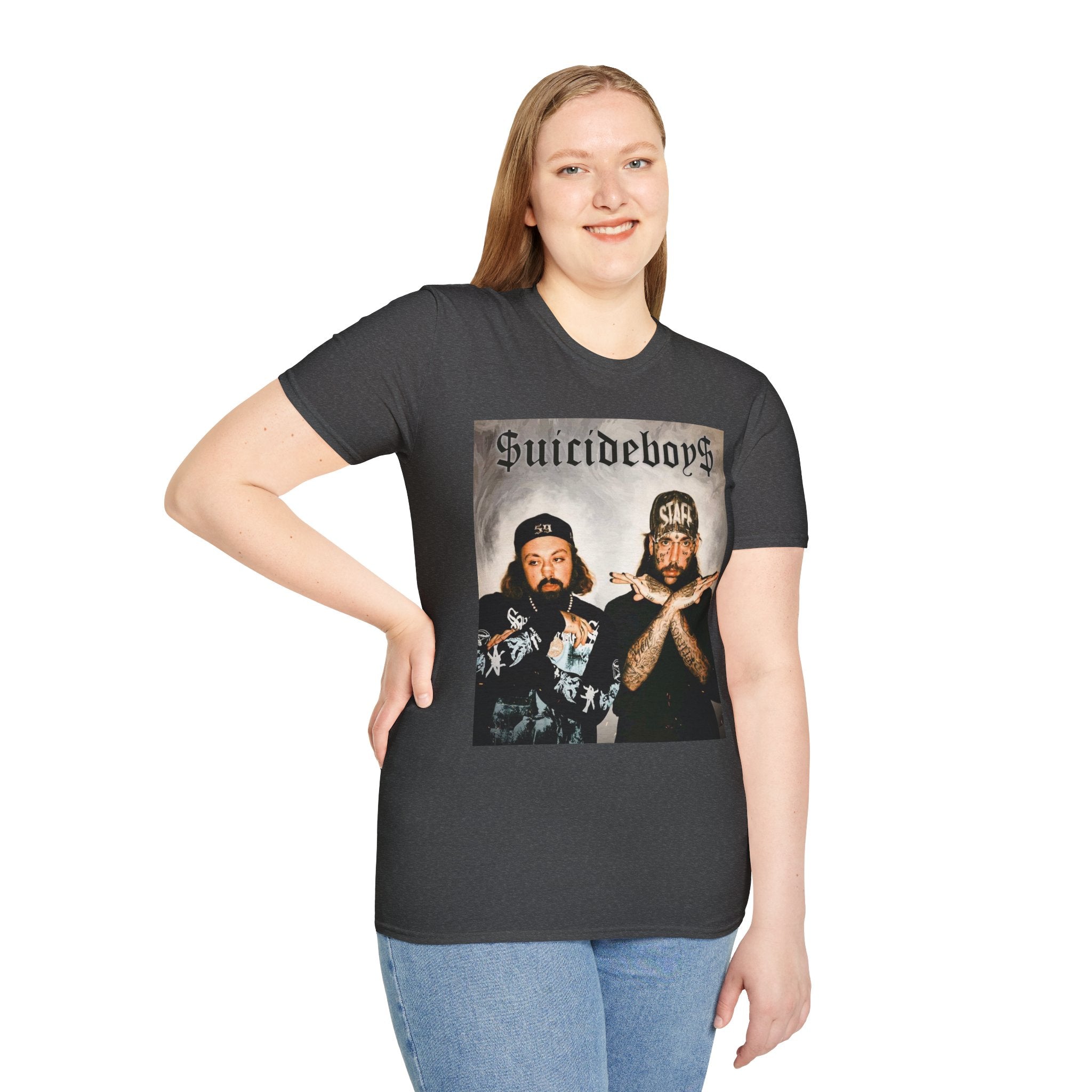 Suicideboys Graphic T-Shirt — Black & White Rap Crew Photo Tee