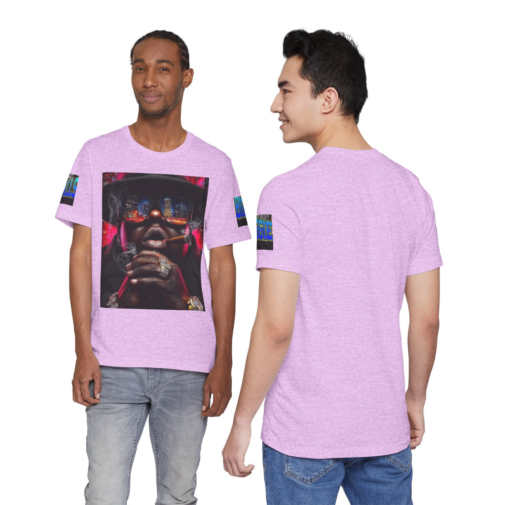 Urban Nightlife Portrait Tee — Smoky City Reflection Graphic T-Shirt