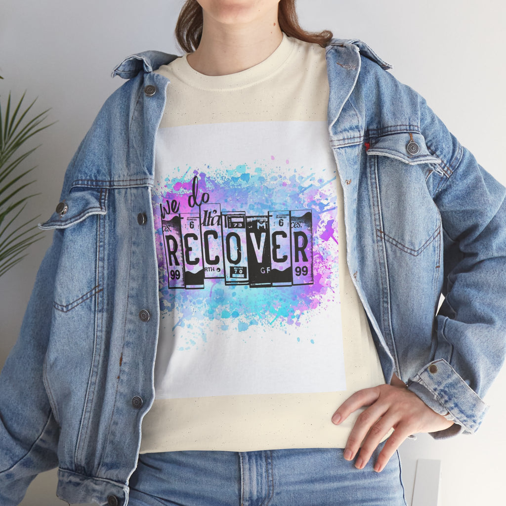 Overdose Awareness T-Shirt — 'We Do Recover' Purple Ribbon Recovery Tee