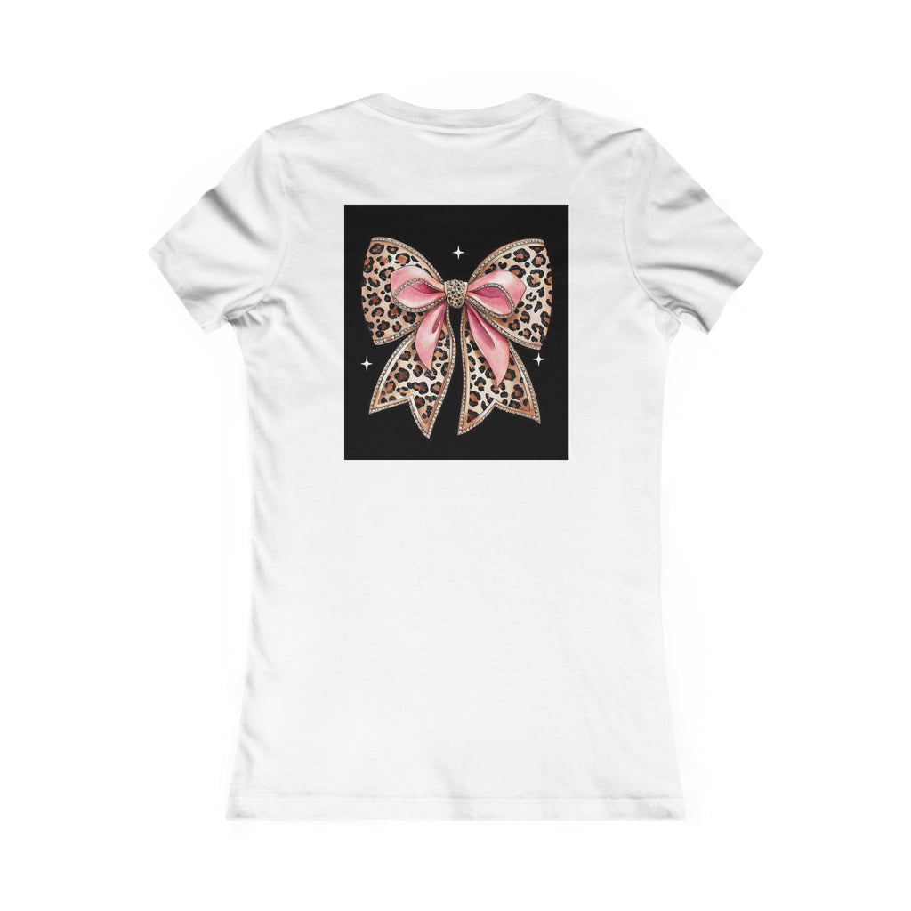 Women's Tee — "Peace Is the New Pretty" Neon Graphic with Leopard Bow