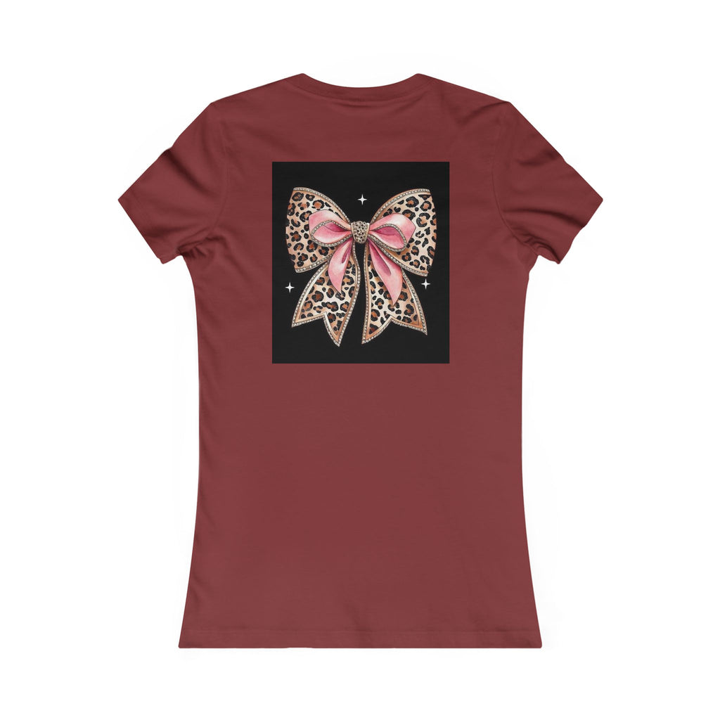 Women's Tee — "Peace Is the New Pretty" Neon Graphic with Leopard Bow