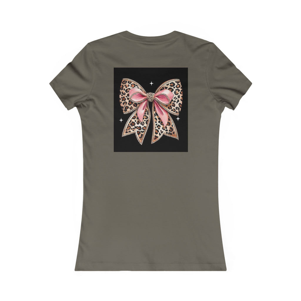 Women's Tee — "Peace Is the New Pretty" Neon Graphic with Leopard Bow