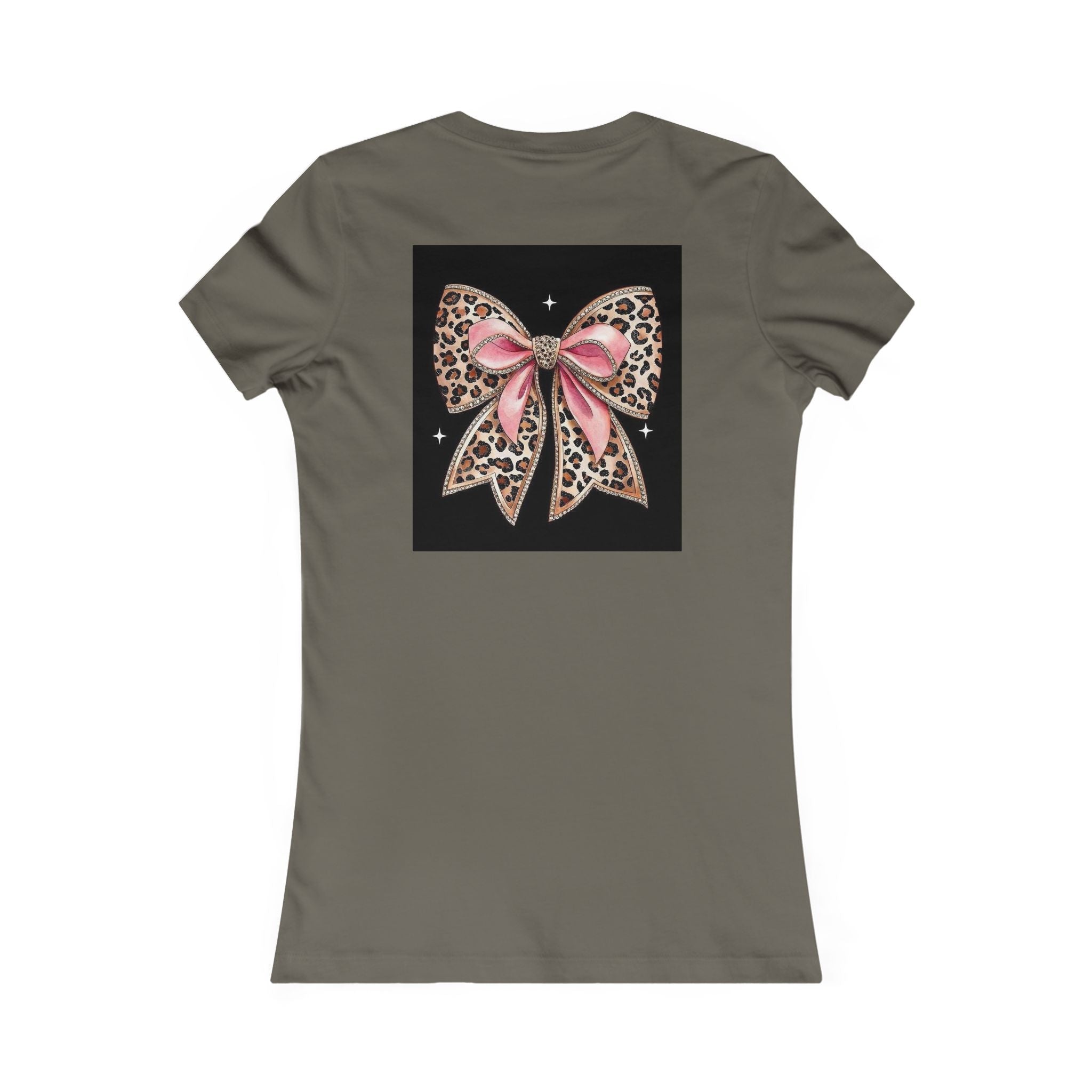 Women's Tee — "Peace Is the New Pretty" Neon Graphic with Leopard Bow