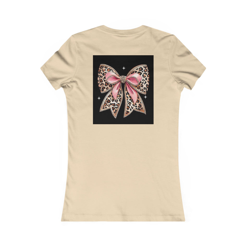 Women's Tee — "Peace Is the New Pretty" Neon Graphic with Leopard Bow