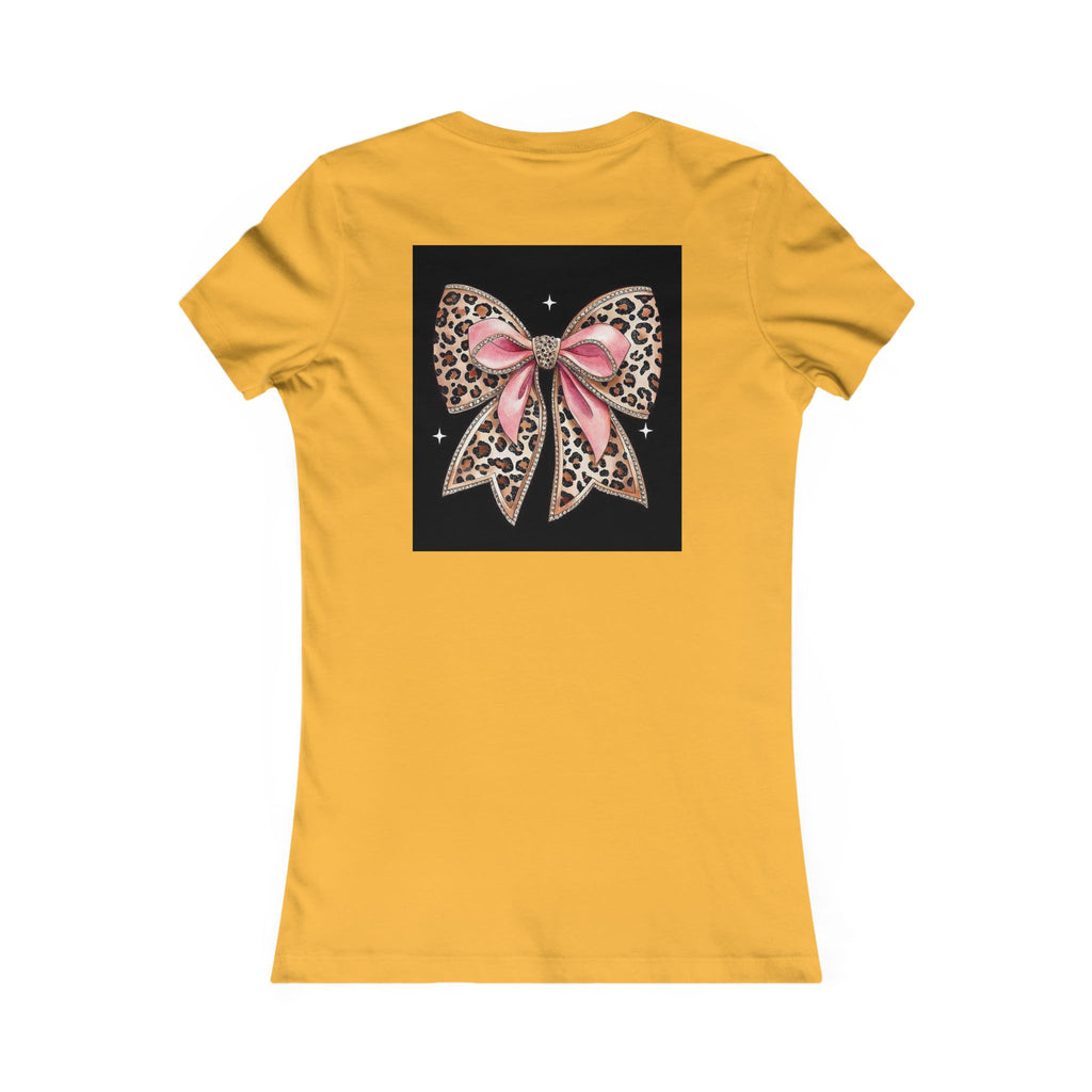 Women's Tee — "Peace Is the New Pretty" Neon Graphic with Leopard Bow