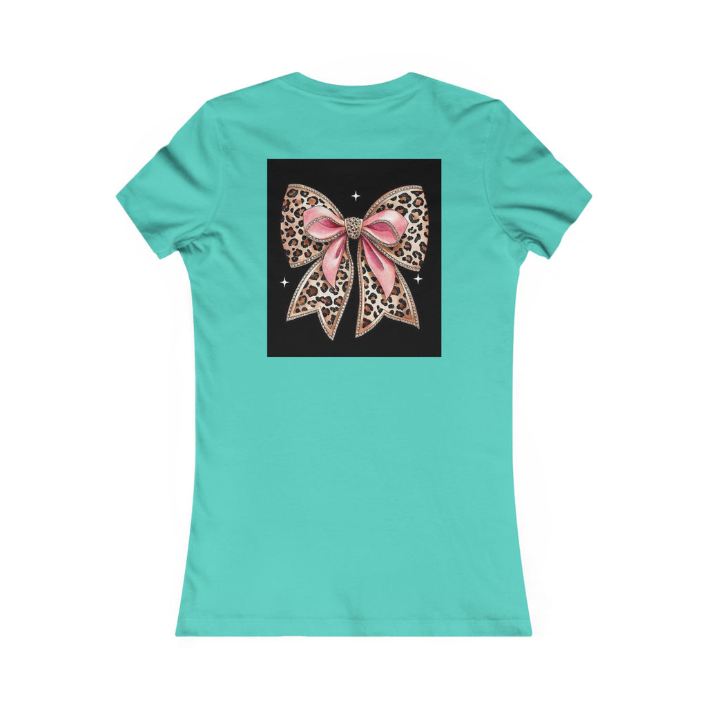 Women's Tee — "Peace Is the New Pretty" Neon Graphic with Leopard Bow