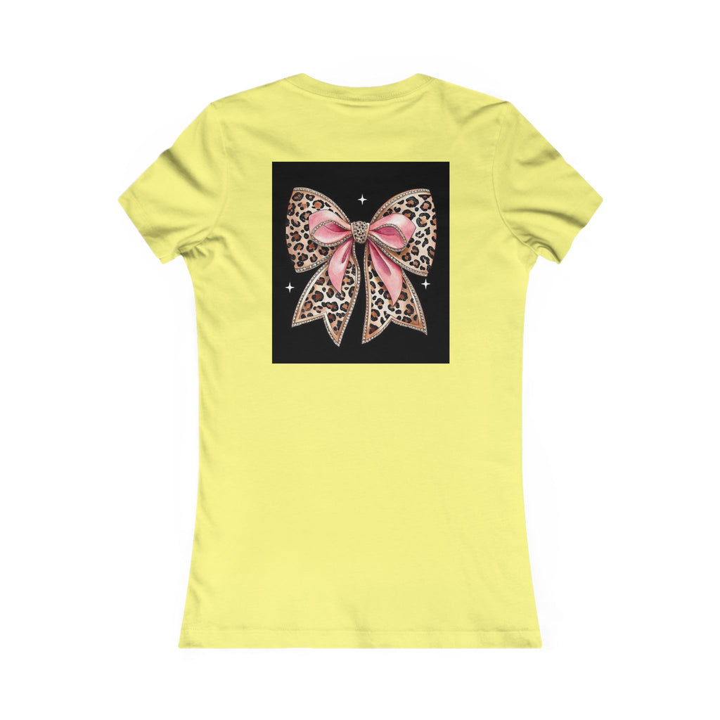 Women's Tee — "Peace Is the New Pretty" Neon Graphic with Leopard Bow