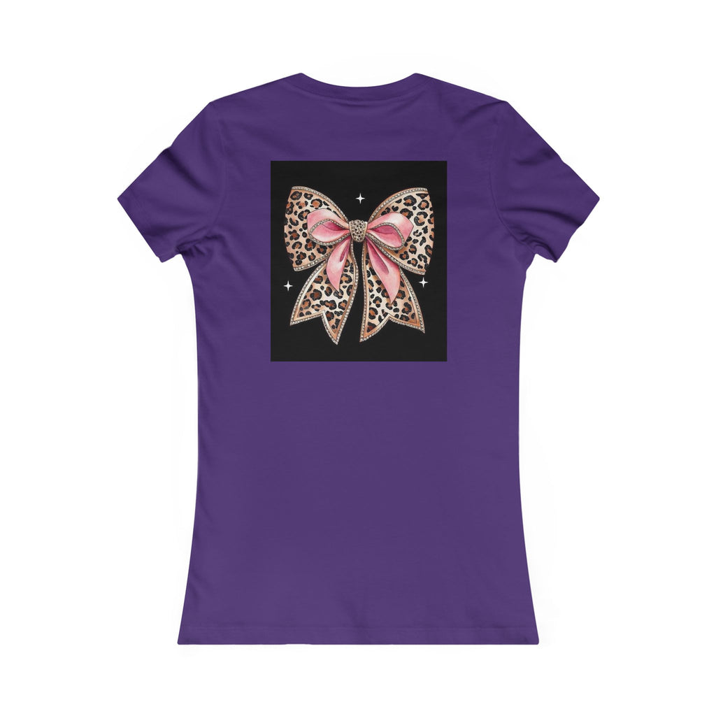 Women's Tee — "Peace Is the New Pretty" Neon Graphic with Leopard Bow