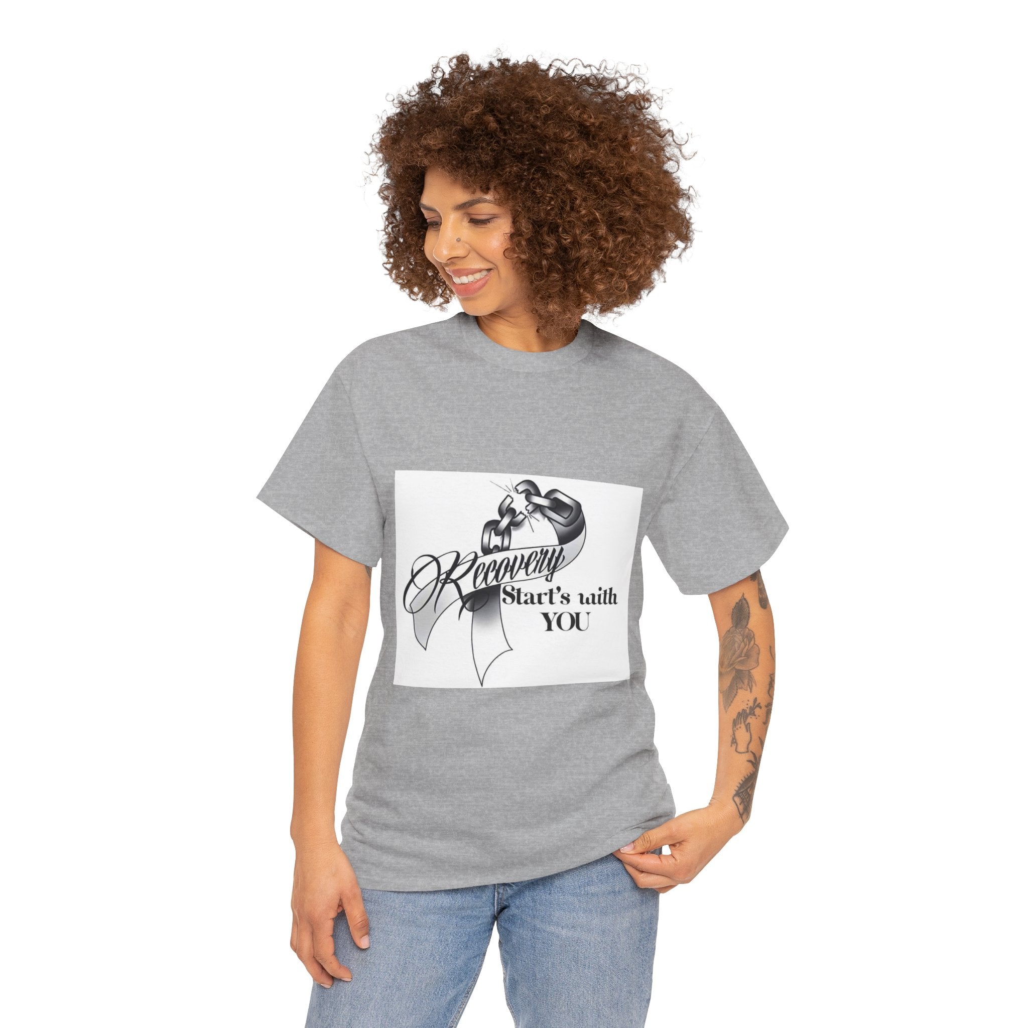 Recovery Starts With You Tee — Rose & Ribbon Awareness T‑Shirt