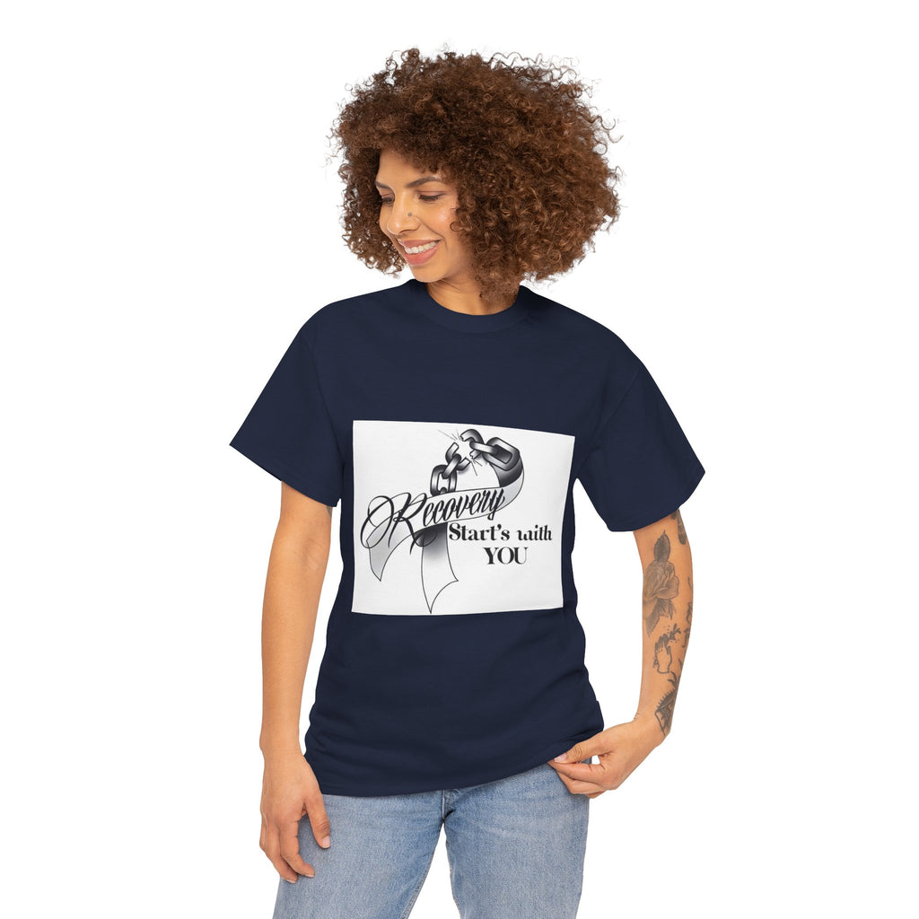 Recovery Starts With You Tee — Rose & Ribbon Awareness T‑Shirt