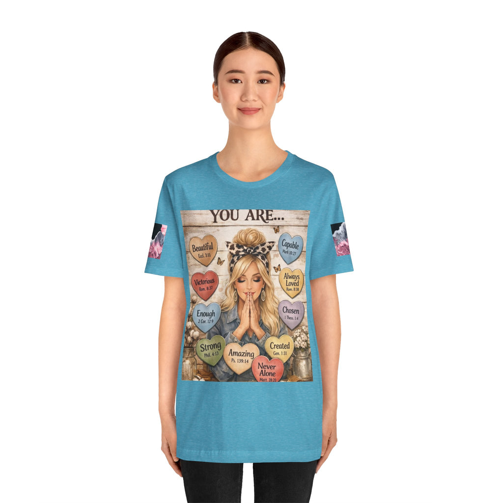 Faith-Based Graphic Tee — "You Are..." Inspirational Scripture Design