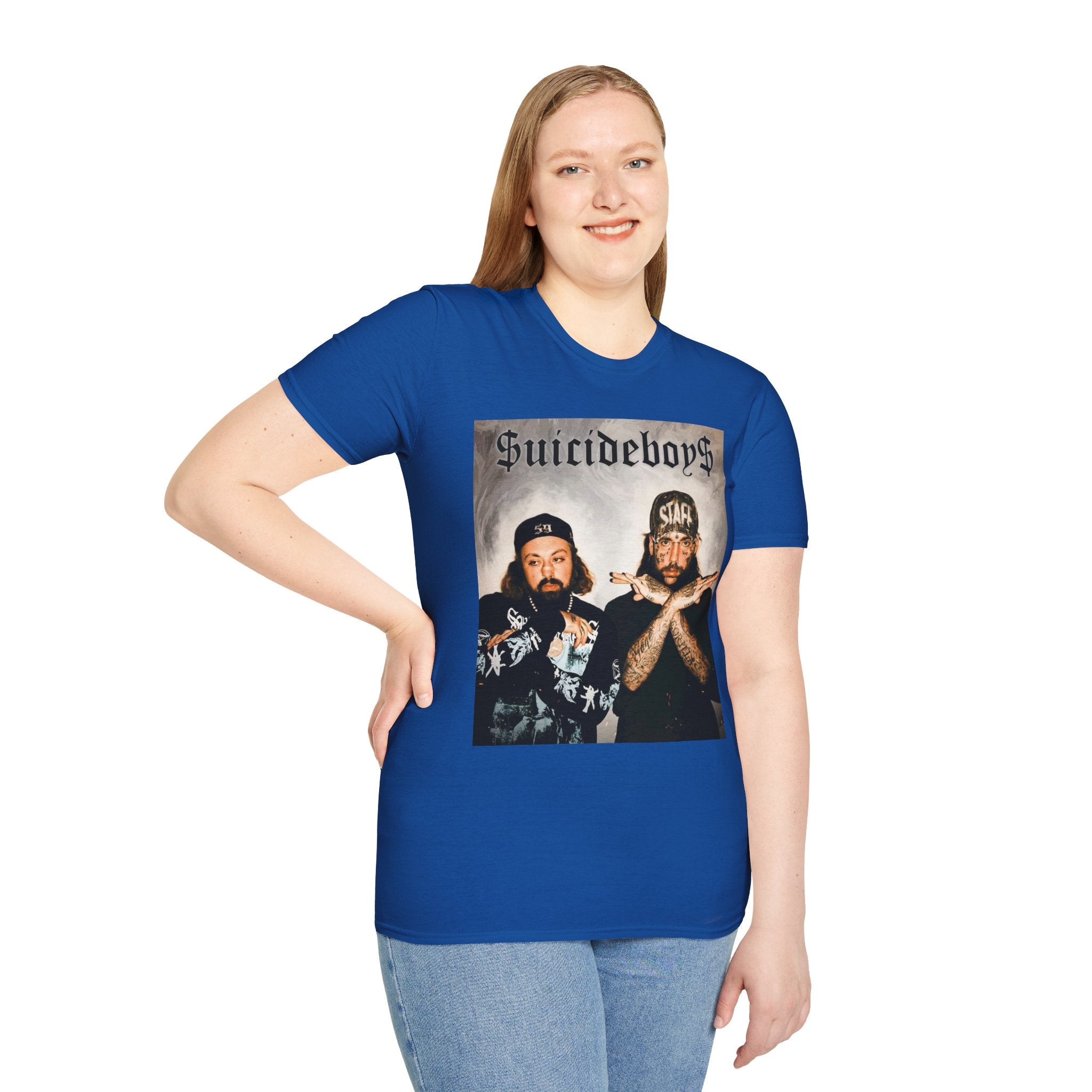 Suicideboys Graphic T-Shirt — Black & White Rap Crew Photo Tee