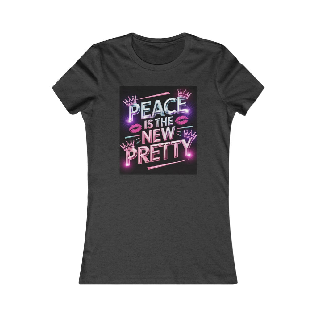 Women's Tee — "Peace Is the New Pretty" Neon Graphic with Leopard Bow