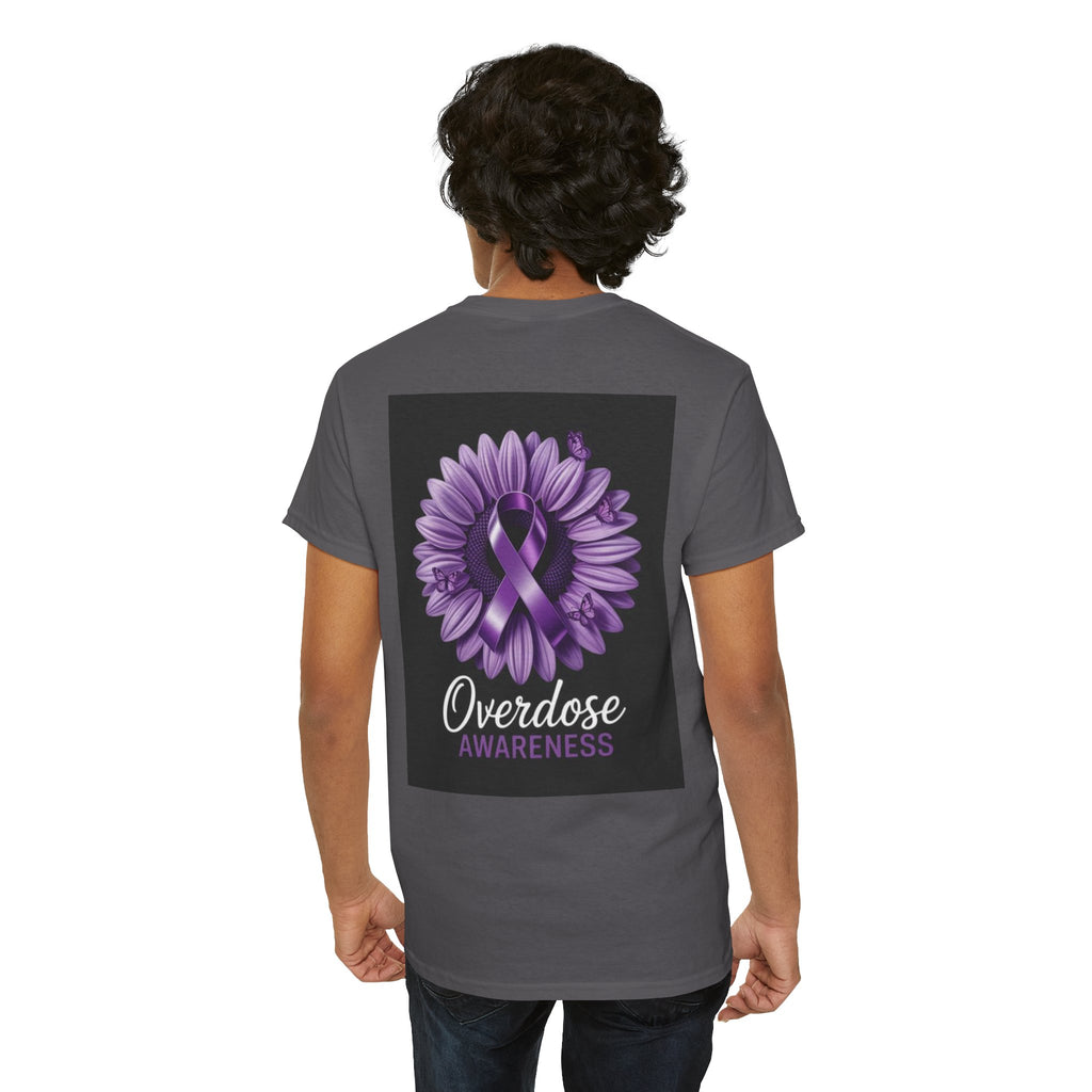 Overdose Awareness T-Shirt — 'We Do Recover' Purple Ribbon Recovery Tee