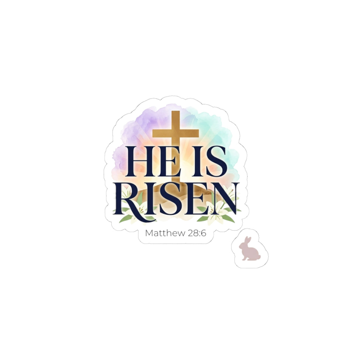He Is Risen Kiss-Cut Stickers | Christian Easter, Scripture Matthew 28:6