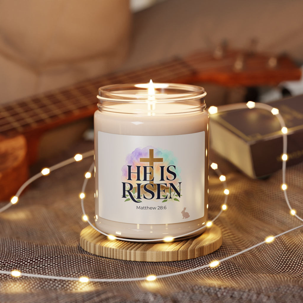 He Is Risen Scripture Candle, Soy Jar | Christian Easter, Resurrection