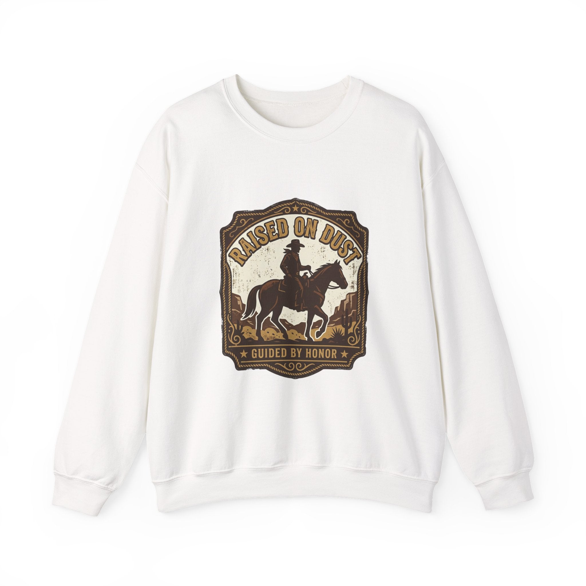 Raised on Dust Crewneck Sweatshirt | Western Americana Vintage rodeo, frontier