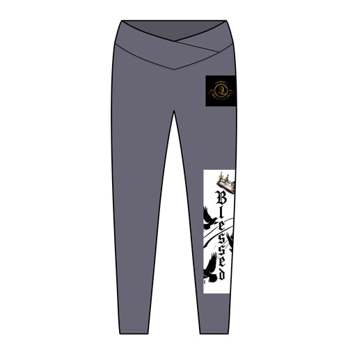 Blessed Crown Women’s Luxe Leggings — Spiritual Raven Graphic Leggings