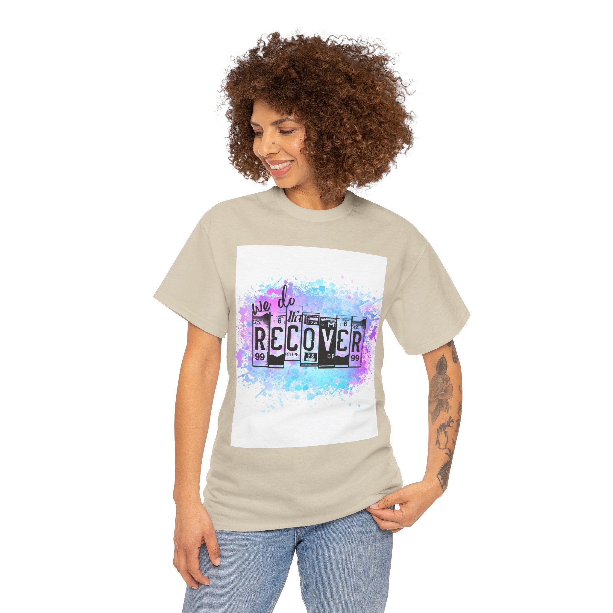 Overdose Awareness T-Shirt — 'We Do Recover' Purple Ribbon Recovery Tee