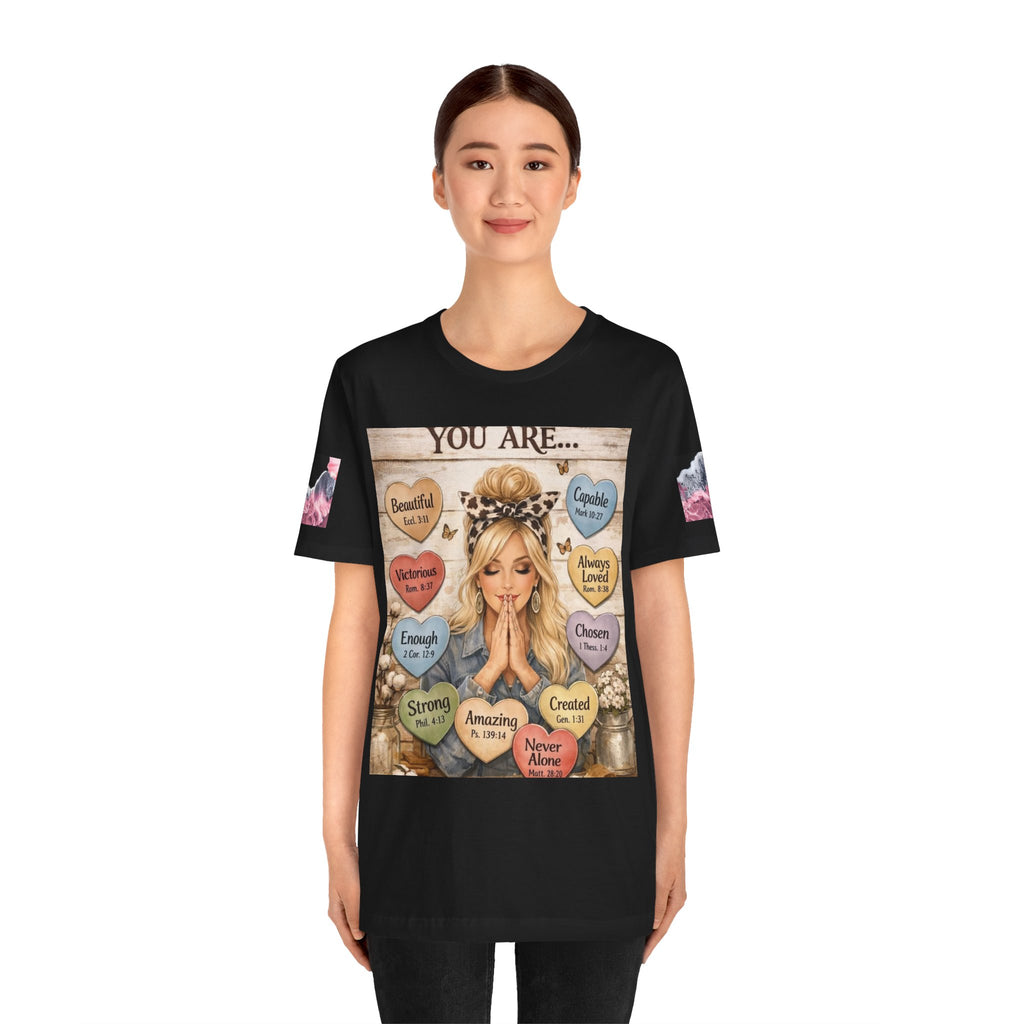 Faith-Based Graphic Tee — "You Are..." Inspirational Scripture Design