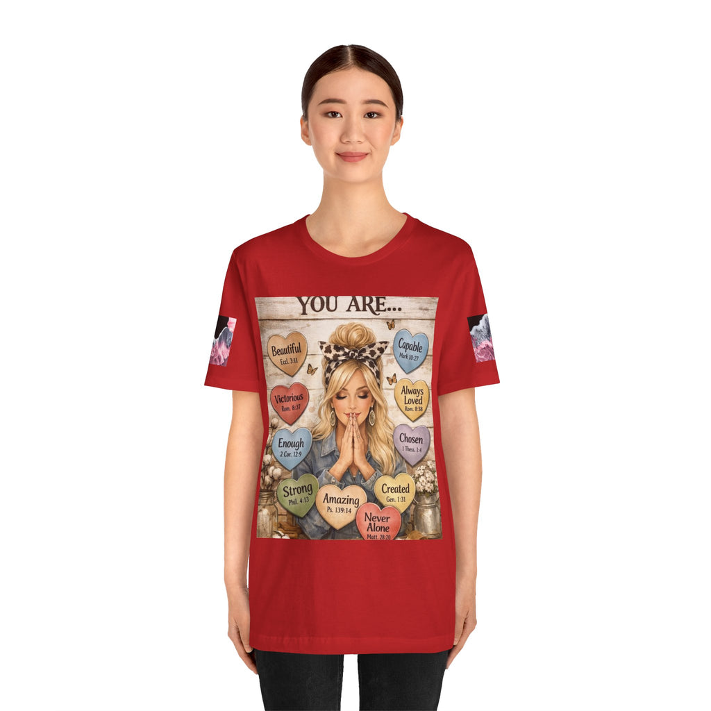 Faith-Based Graphic Tee — "You Are..." Inspirational Scripture Design